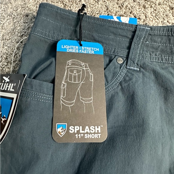 KUHL Splash 11" Shorts 22W Plus size Blue hiking outdoor UPF 50 quick dry pocket - Picture 6 of 12